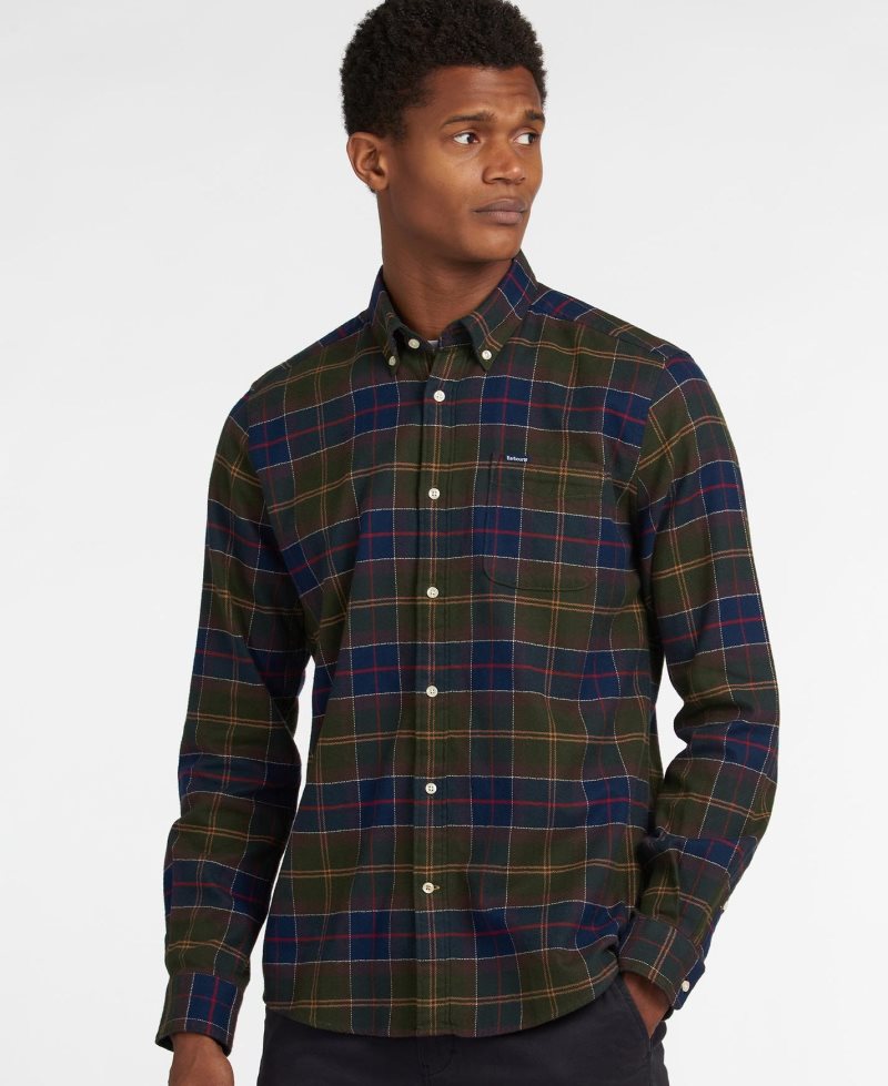 Olive Night Barbour Kyeloch Tailored Shirt | RKH-209531