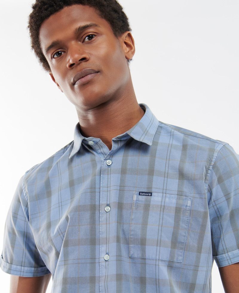 Pigment Blue Barbour Overdyed Tartan Summer Shirt | CPB-361980