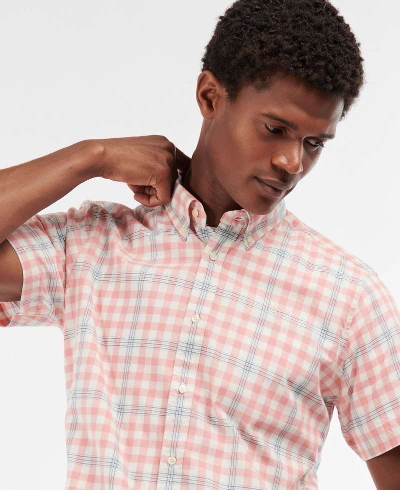 Pink Barbour Middleton Short Sleeve Tailored Shirt | QZF-917506