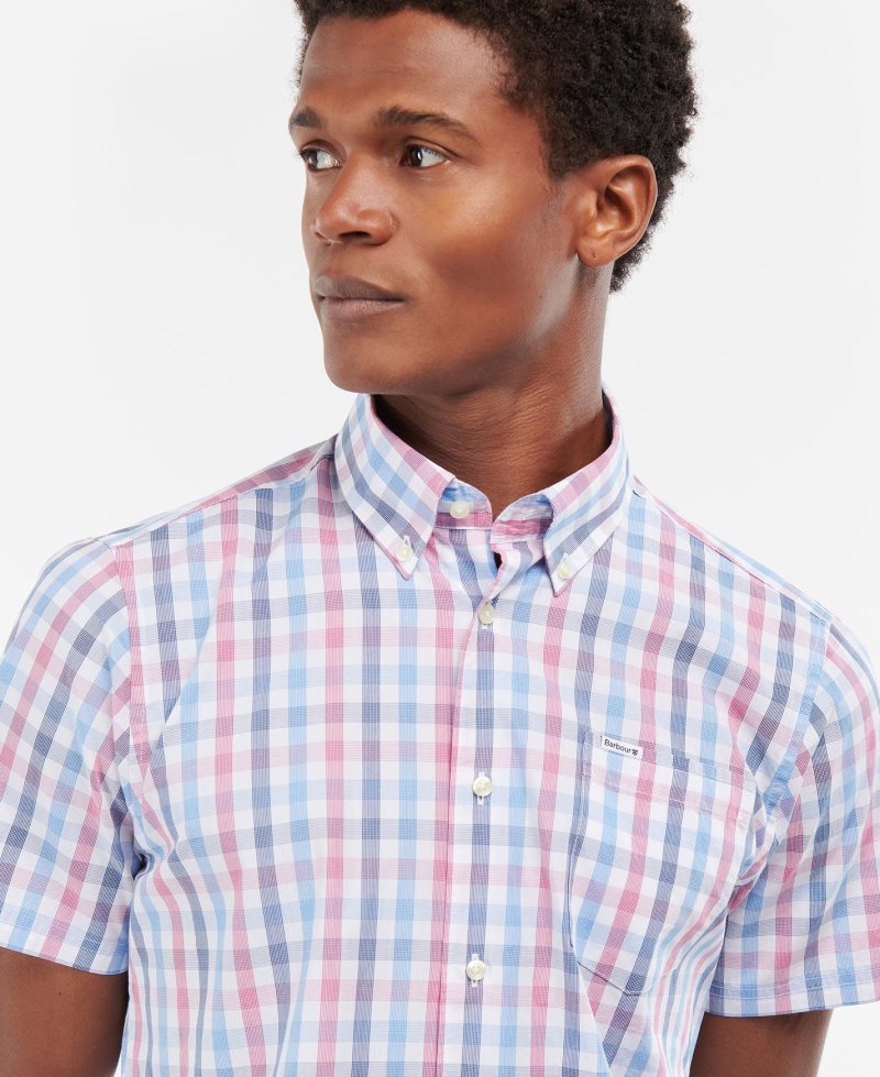 Red Barbour Longstone Short Sleeve Tailored | POC-176435