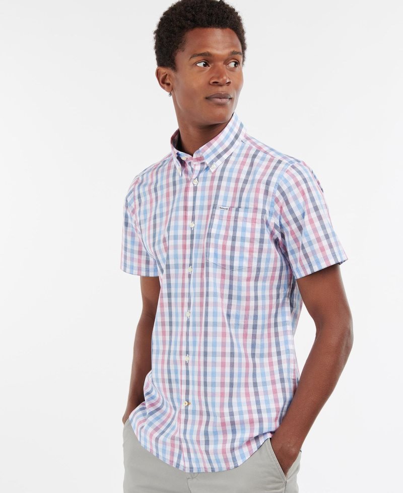 Red Barbour Longstone Short Sleeve Tailored | POC-176435