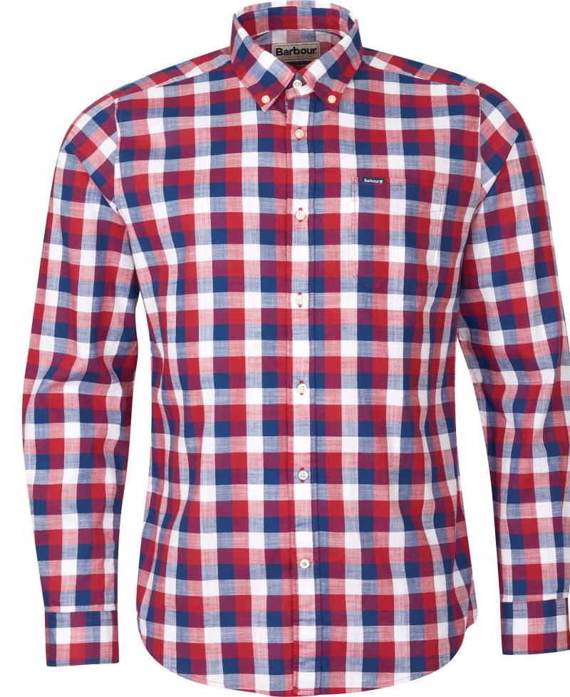 Red Barbour Wardlow Tailored Shirt | CEV-329058