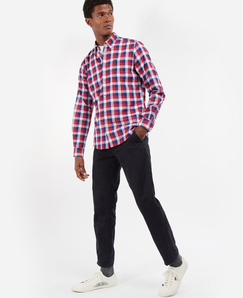 Red Barbour Wardlow Tailored Shirt | CEV-329058