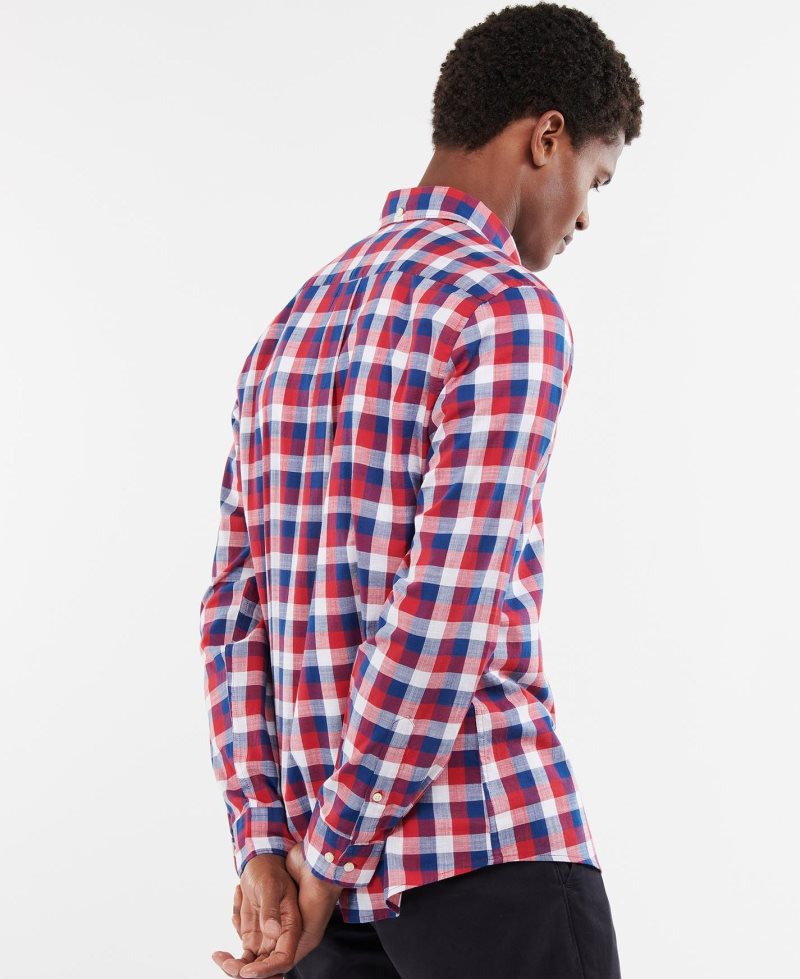 Red Barbour Wardlow Tailored Shirt | CEV-329058