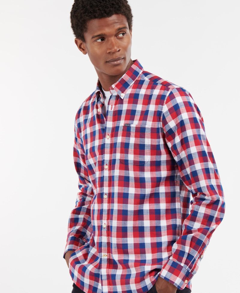 Red Barbour Wardlow Tailored Shirt | CEV-329058