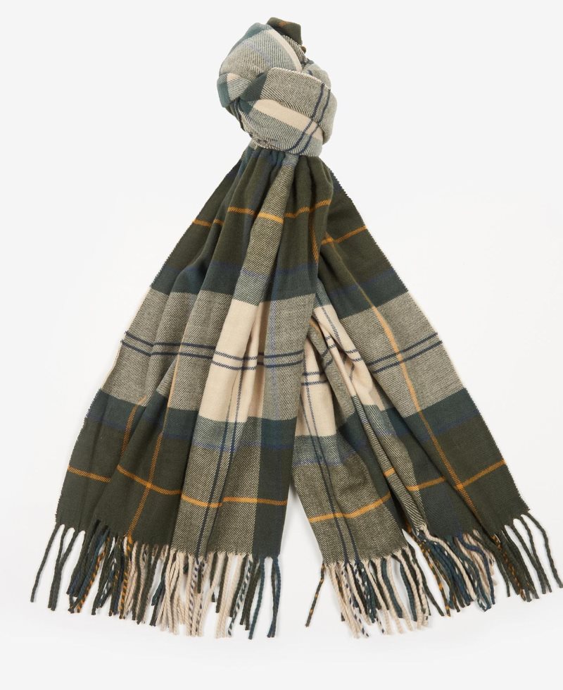 Red Pink Barbour Hailes Tartan Scarf | HXQ-694327