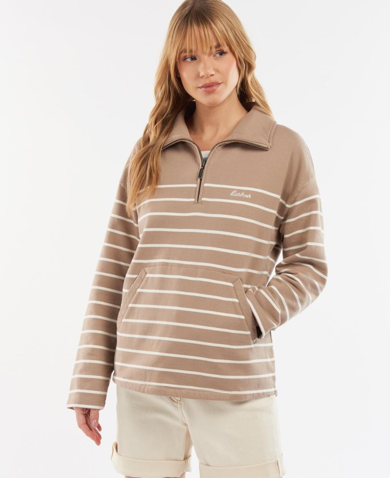 Sand Dune Barbour Explorer Ember Sweatshirt | VXN-157640