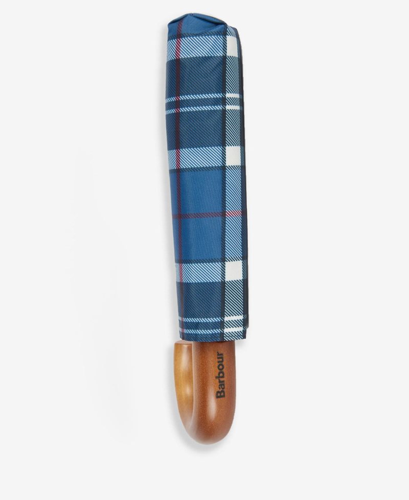 Summer Navy Barbour Tartan Mini Umbrella | RVH-210384