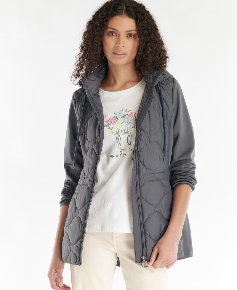 Summer Navy Barbour Willowherb Quilted Sweat | QHS-756240