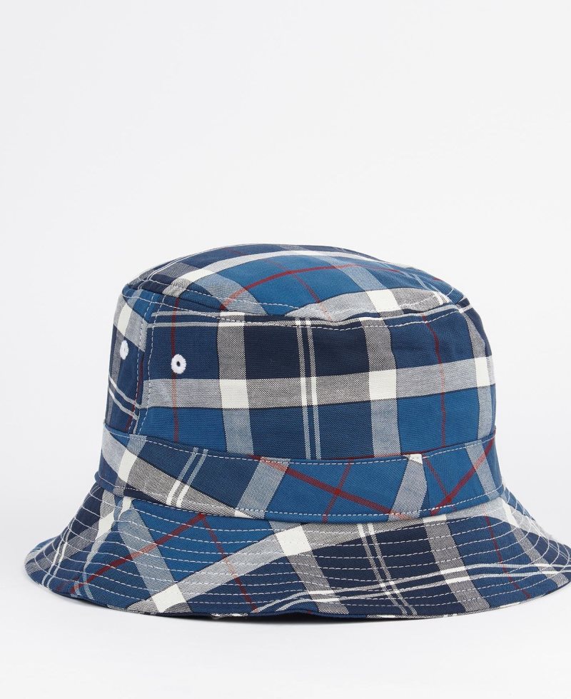 Summer Navy Tartan Barbour Tartan Bucket Hat | NDT-912586