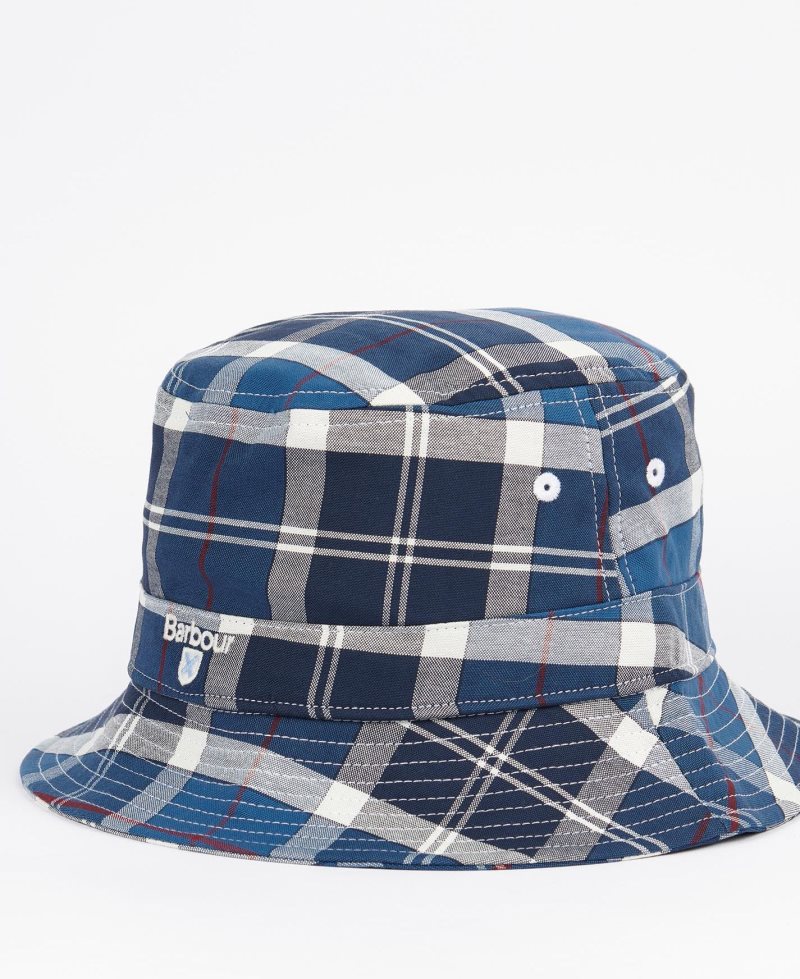 Summer Navy Tartan Barbour Tartan Bucket Hat | NDT-912586