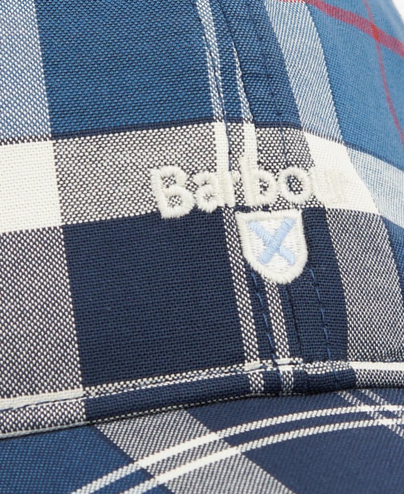 Summer Navy Tartan Barbour Tartan Sports Cap | OGZ-317205