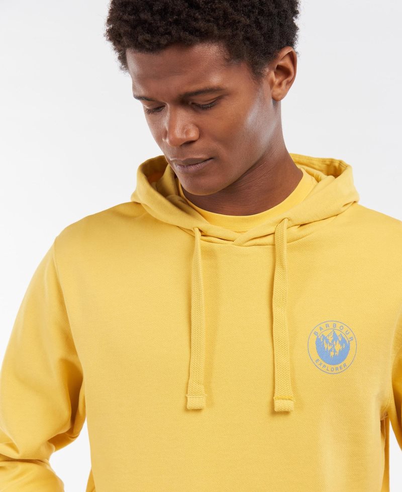 Sunbleached Yellow Barbour Explorer Hoodie | IAS-109647