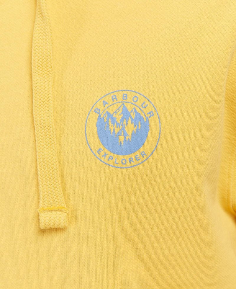 Sunbleached Yellow Barbour Explorer Hoodie | IAS-109647