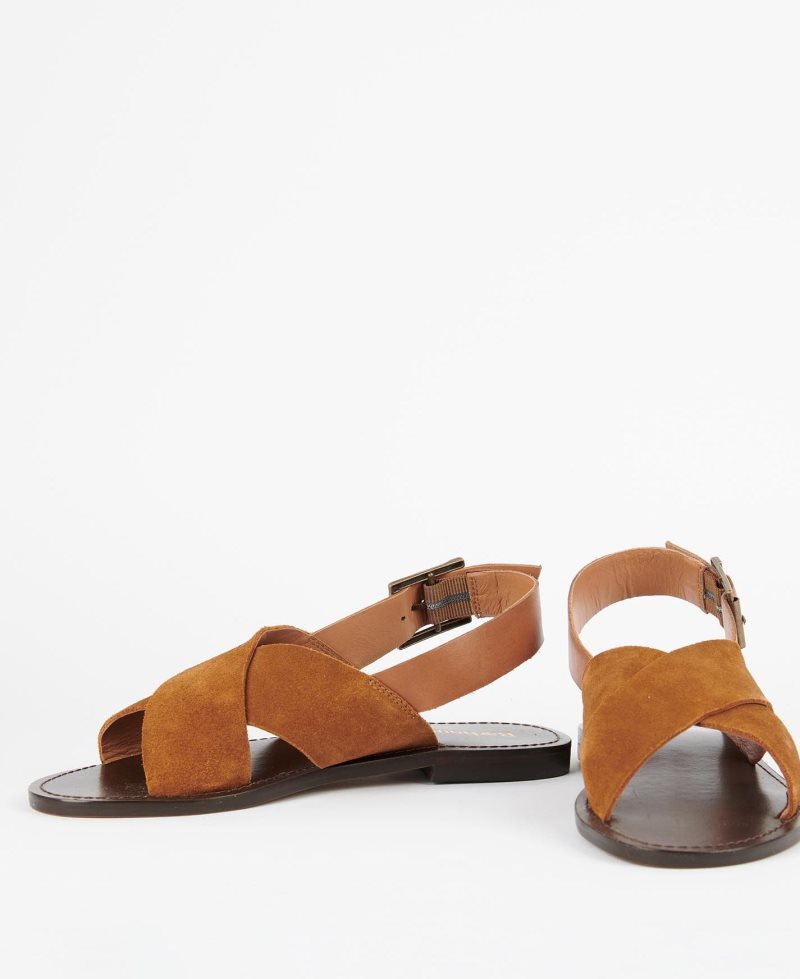 Tan Suede Barbour Swain Sandals | CXL-295810