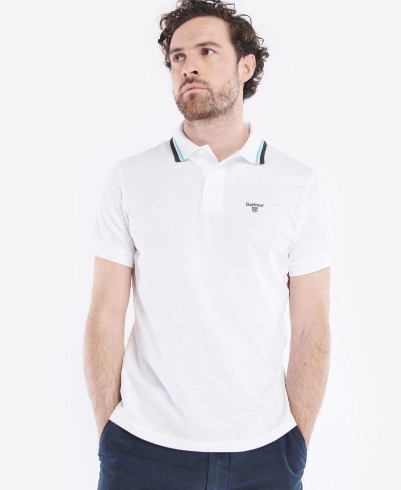 Whiite Barbour Otterburn Polo Shirt | JLS-780536