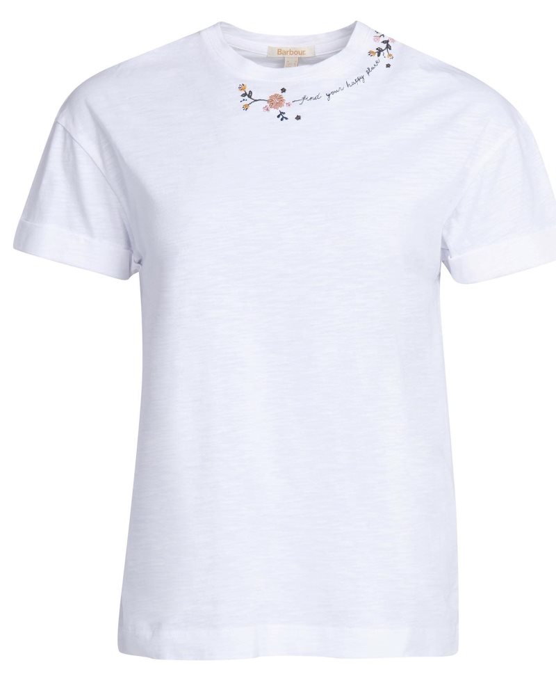 White Barbour Cranmoor T-Shirt | XFR-417892