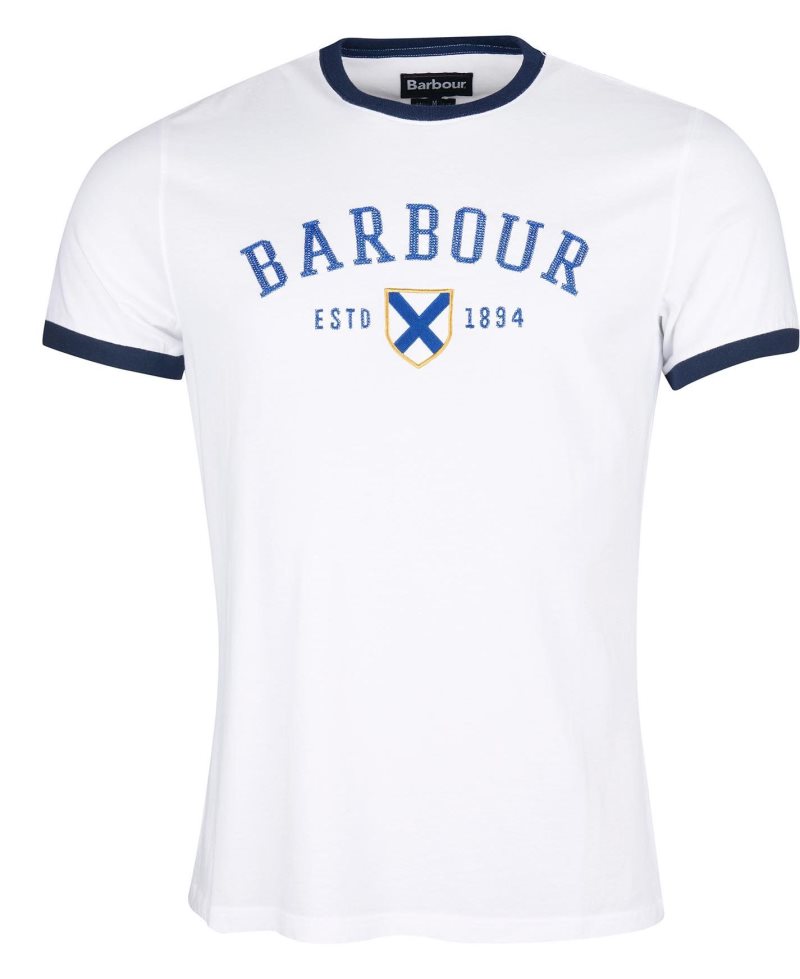 White Barbour Freshman T-Shirt | DUM-135897