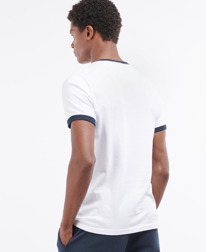 White Barbour Freshman T-Shirt | DUM-135897