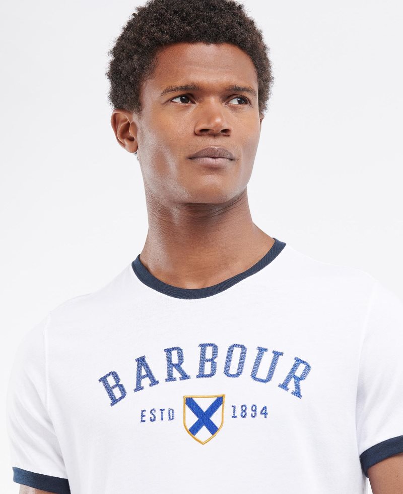 White Barbour Freshman T-Shirt | DUM-135897