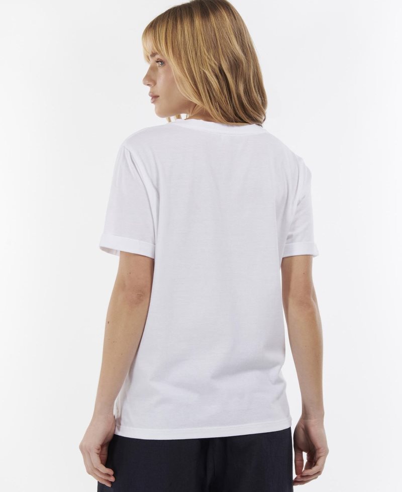 White Barbour Hopewell T-Shirt | SIW-418359