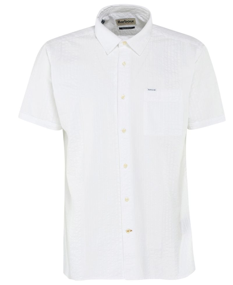 White Barbour Irregular Stripe Summer Shirt | JCR-058179