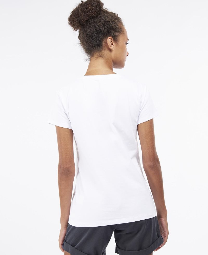 White Barbour Rowen T-Shirt | MIJ-672984