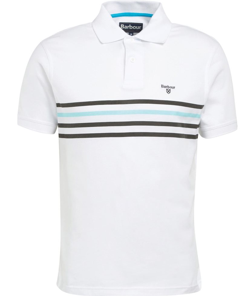 White Barbour Silsden Polo Shirt | FQK-056749