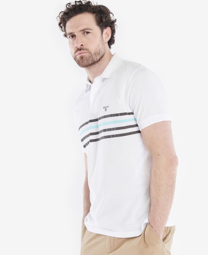 White Barbour Silsden Polo Shirt | FQK-056749