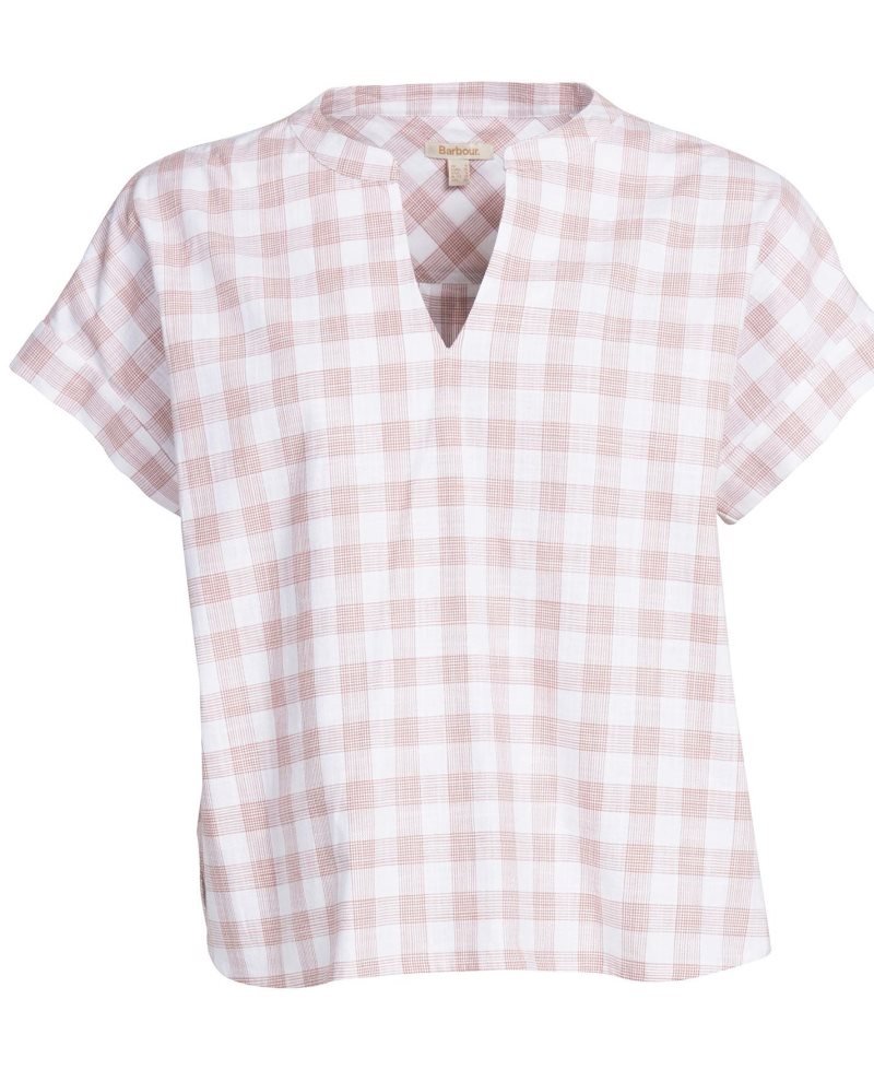 White Check Barbour Stoneleigh Top | NFZ-293765