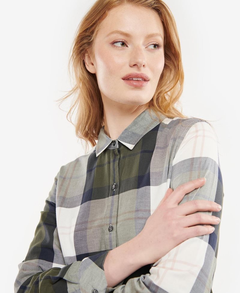 Windsor Olive Barbour Moorland Shirt | ONT-708253