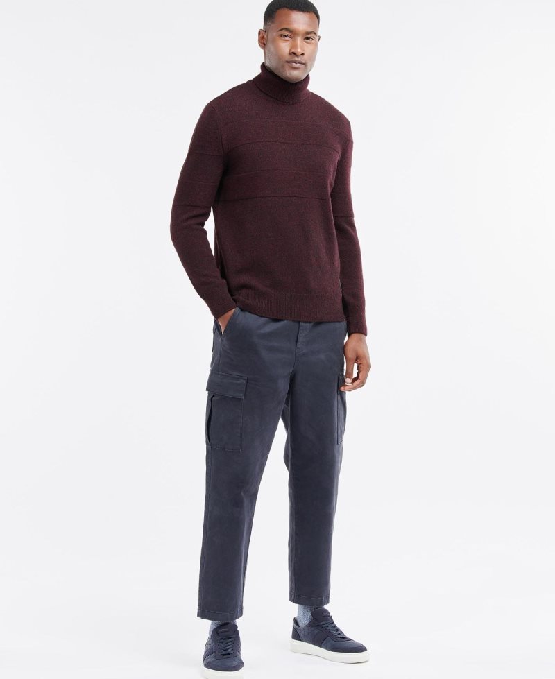 Winter Red Barbour Hurley Roll Neck Jumper | QCV-576091