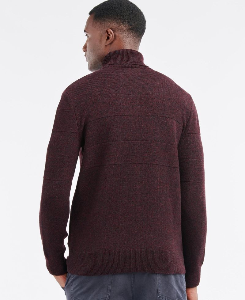 Winter Red Barbour Hurley Roll Neck Jumper | QCV-576091