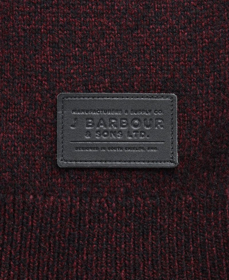 Winter Red Barbour Hurley Roll Neck Jumper | QCV-576091